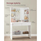 OmkarWood GraceLite Vanity Station with Hollywood Mirror