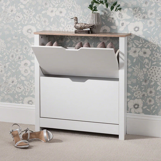 Suseela 8-Pair Flip-Down Shoe Cabinet by OmkarWood Furniture