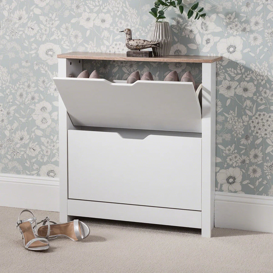 Suseela 8-Pair Flip-Down Shoe Cabinet by OmkarWood Furniture