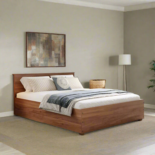 OmkarWood Tranquil Haven Bed Queen Size With Box Storage