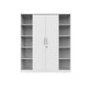 Modern 2-Door Wardrobe with Open Side Shelves & Drawer Storage (6x7 Feet)