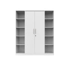 Modern 2-Door Wardrobe with Open Side Shelves & Drawer Storage (6x7 Feet)