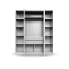 Modern 2-Door Wardrobe with Open Side Shelves & Drawer Storage (6x7 Feet)
