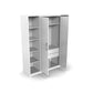 Modern 2-Door Wardrobe with Open Side Shelves & Drawer Storage (6x7 Feet)
