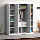 Modern 2-Door Wardrobe with Open Side Shelves & Drawer Storage (6x7 Feet)