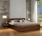 OmkarWood Elegance King Size Bed with Box Storage (Walnut Finish)
