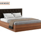OmkarWood Premium King Size Bed with Cushioned Headboard & Box Storage