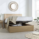 Carson Oak Rattan Ottoman Bed