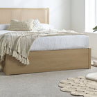 Carson Oak Rattan Ottoman Bed