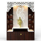 OmkarWood KrishnaAura Designer Floor Pooja Mandir with LED Panel & Feather Motif