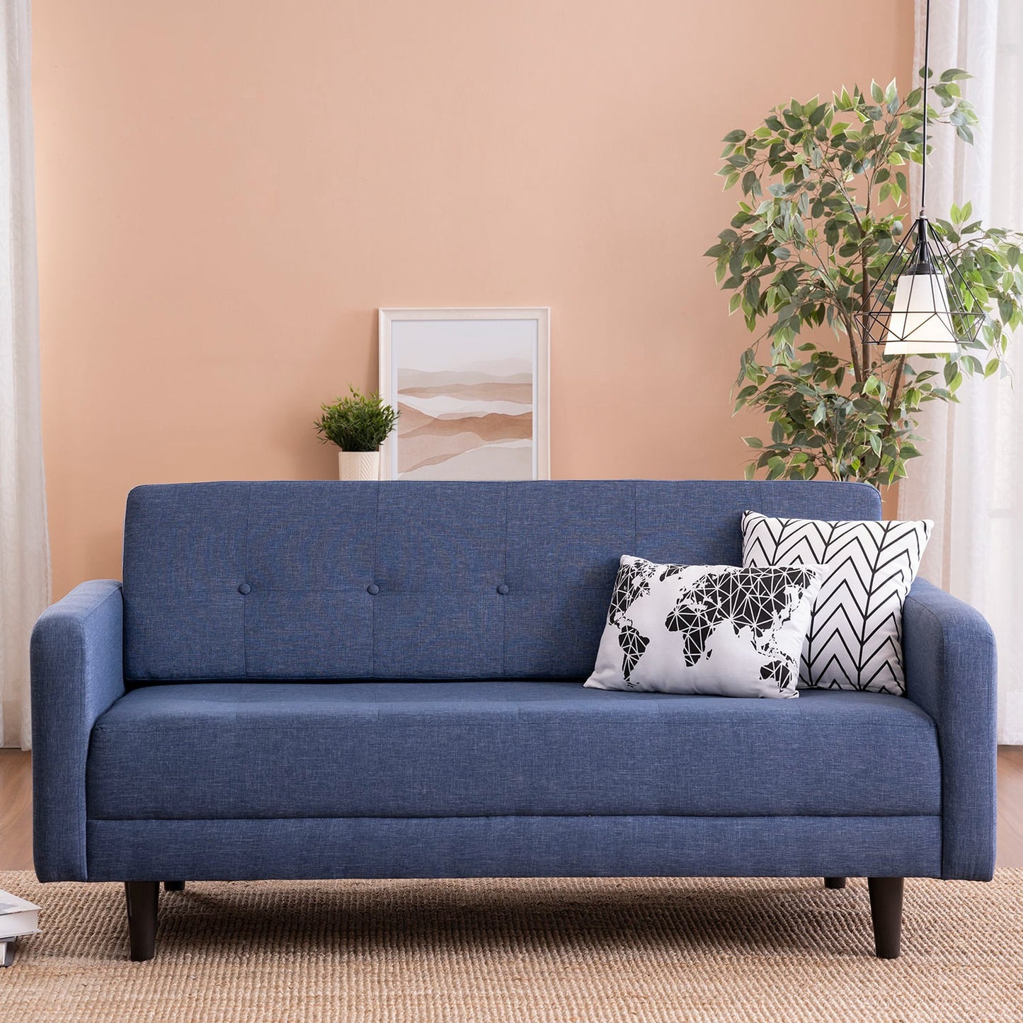 Fabric 3 Seater Sofa in Grace Denim Color
