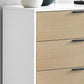White & Oak 4‑Drawer Wide Chest