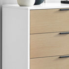 White & Oak 4‑Drawer Wide Chest