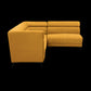 Mustard Yellow Velvet L-Shape Sofa – Spacious Sectional with Modern Quilted Design
