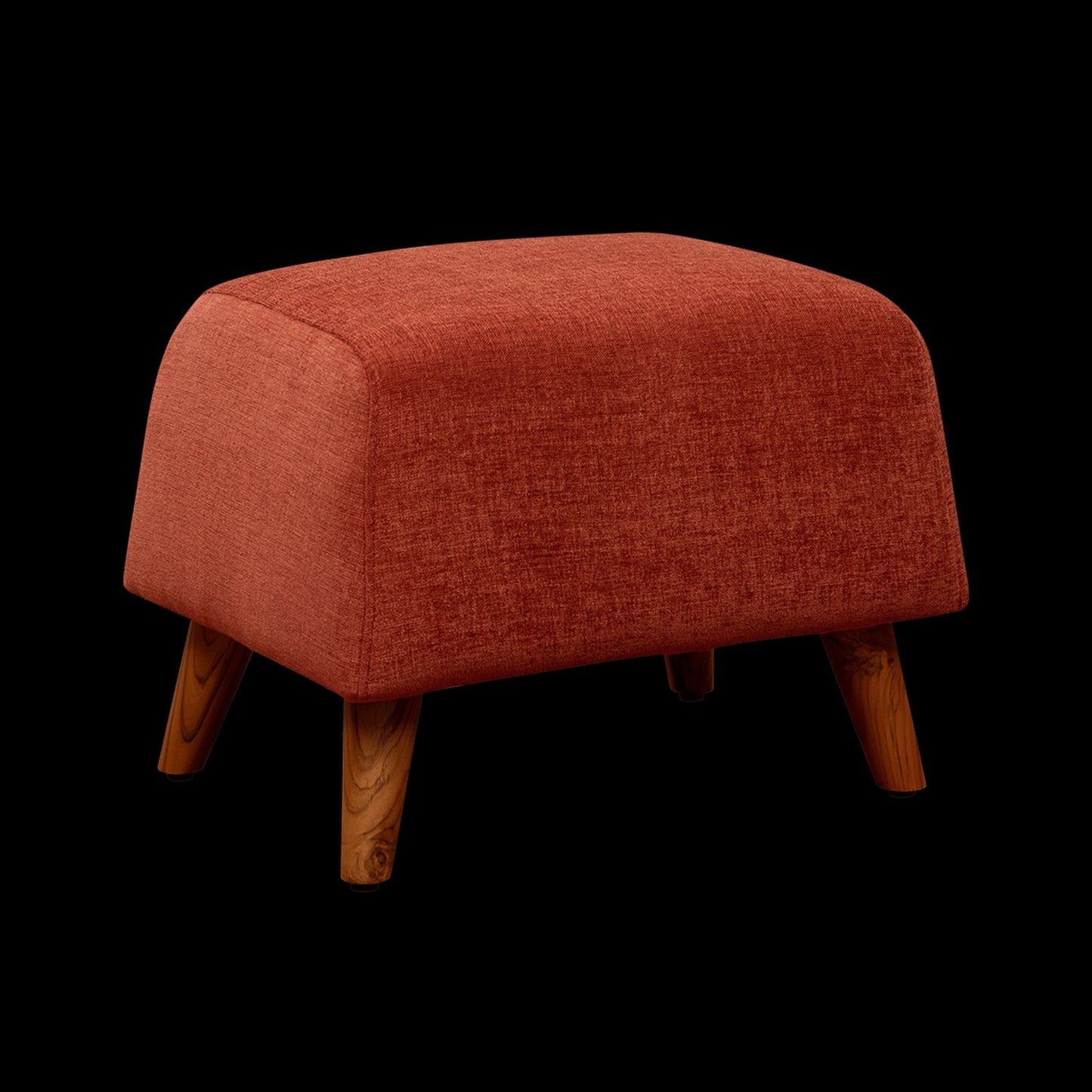 Rust Orange Fabric Accent Chair with Footstool – Ergonomic Comfort & Modern Style