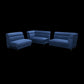 Sapphire Blue Velvet Fabric L-Shape Sofa – Modern Corner Sofa for Living Room