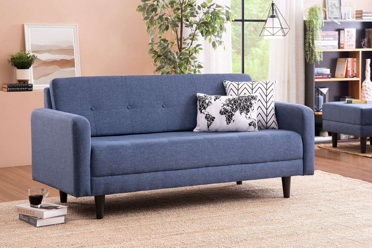 Fabric 3 Seater Sofa in Grace Denim Color