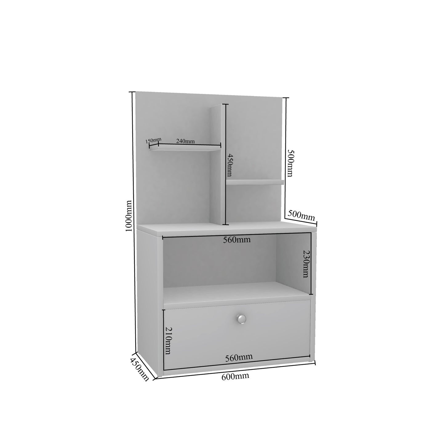 Alto Modern Side Table with Display Shelves