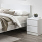 Oslo White Wooden 2 Drawer Bedside Table