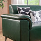 Forest Green Leatherette 3-Seater Sofa – Elegant Design with Premium Comfort