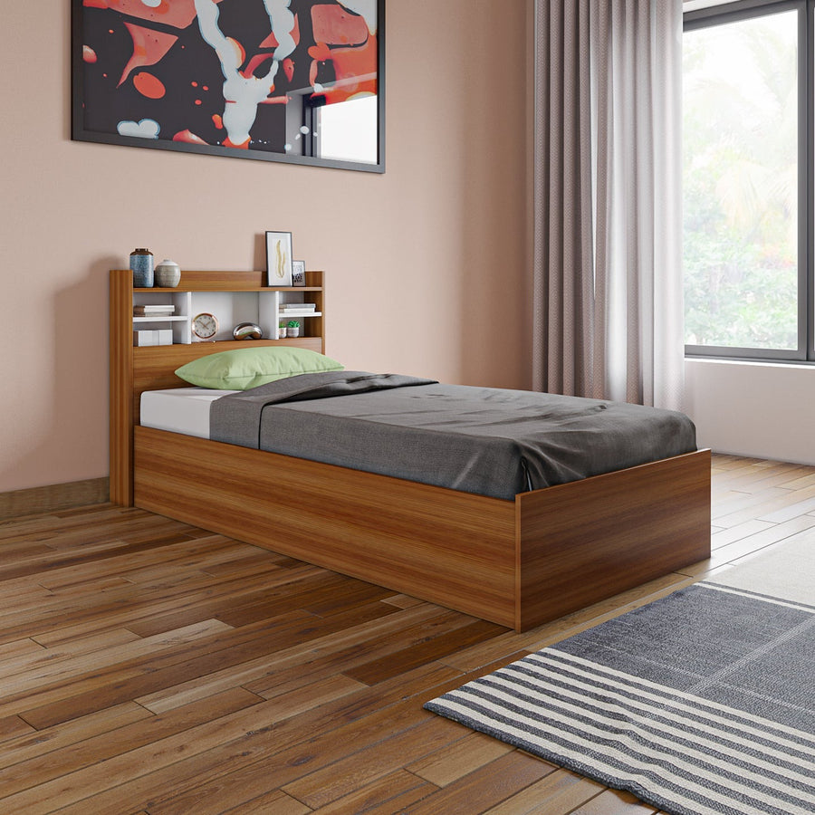 The Libra Single Bed with Storage Headboard