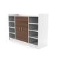 Grandeur Multi-Shelf Shoe Cabinet with Dual Doors & Open Shelves
