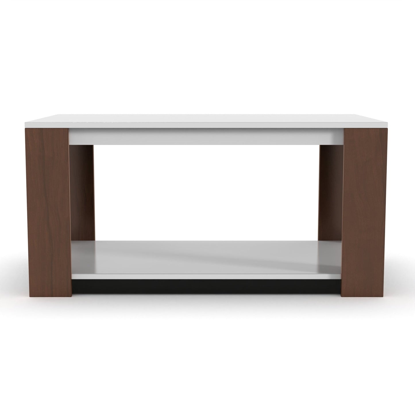 Modern Two-Tone Coffee Table with Storage Shelf