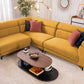 Mustard Yellow Velvet L-Shape Sofa – Spacious Sectional with Modern Quilted Design
