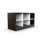 Dark Wood Open Shoe Rack with 4 Compartments – Compact Footwear Organizer (Holds 6–9 Pairs)