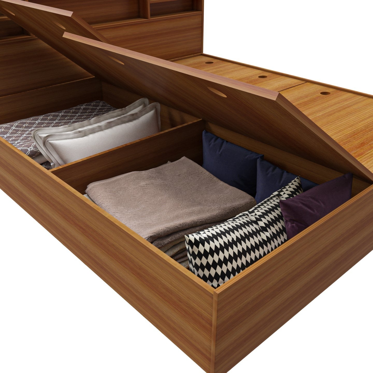The Libra Queen Bed with Storage Headboard