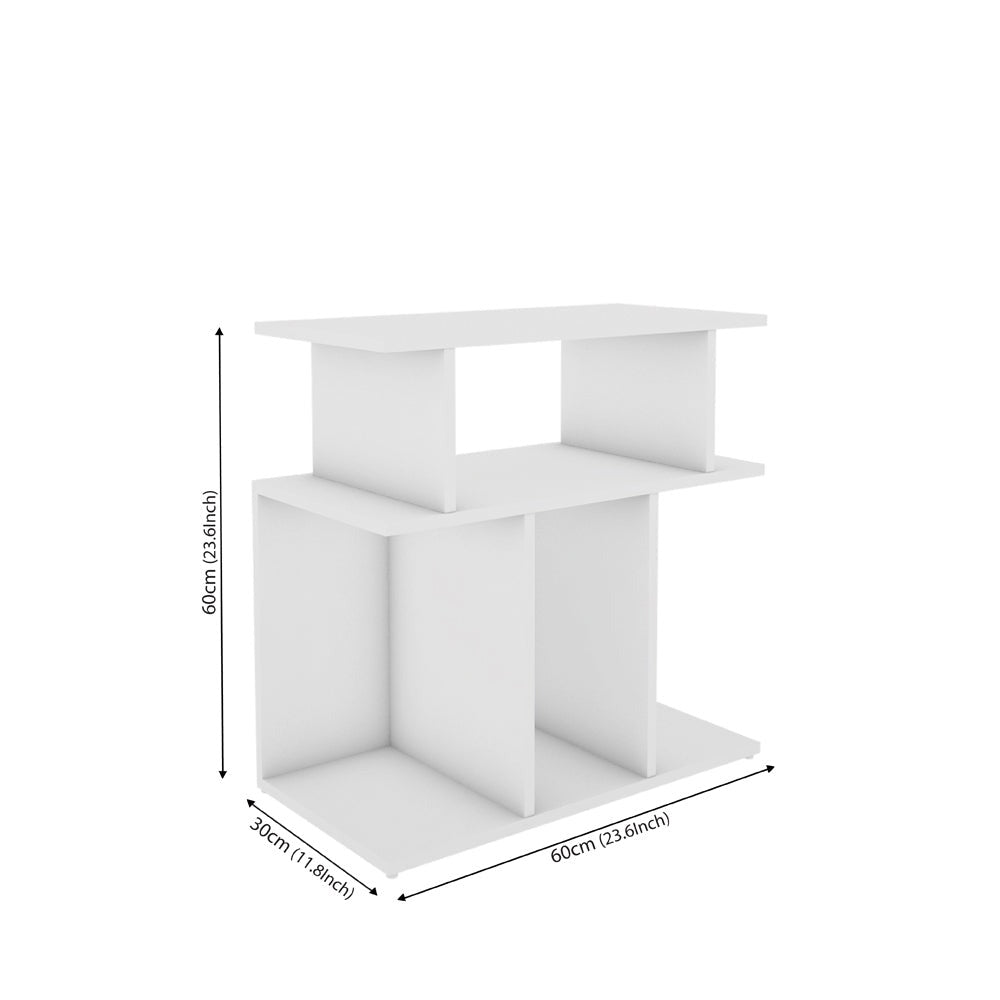 The Koda Modular End Table (White "S" Shape)