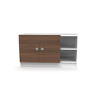 Wooden Shoe Rack with Doors & Open Shelves – Compact Footwear Storage (Holds 6–9 Pairs)