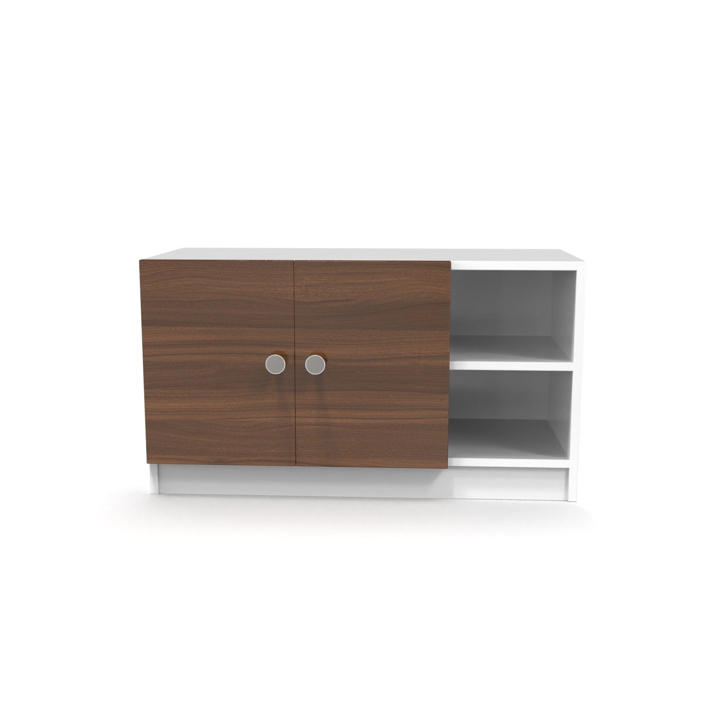 Wooden Shoe Rack with Doors & Open Shelves – Compact Footwear Storage (Holds 6–9 Pairs)