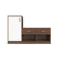 Modern Two-Tone Shoe Rack with Dual Storage & Side Cabinet