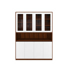 Elegance Crockery Unit – Walnut & Frosty White Finish