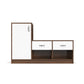 Contemporary Shoe Rack with Side Cabinet & Dual Drawers