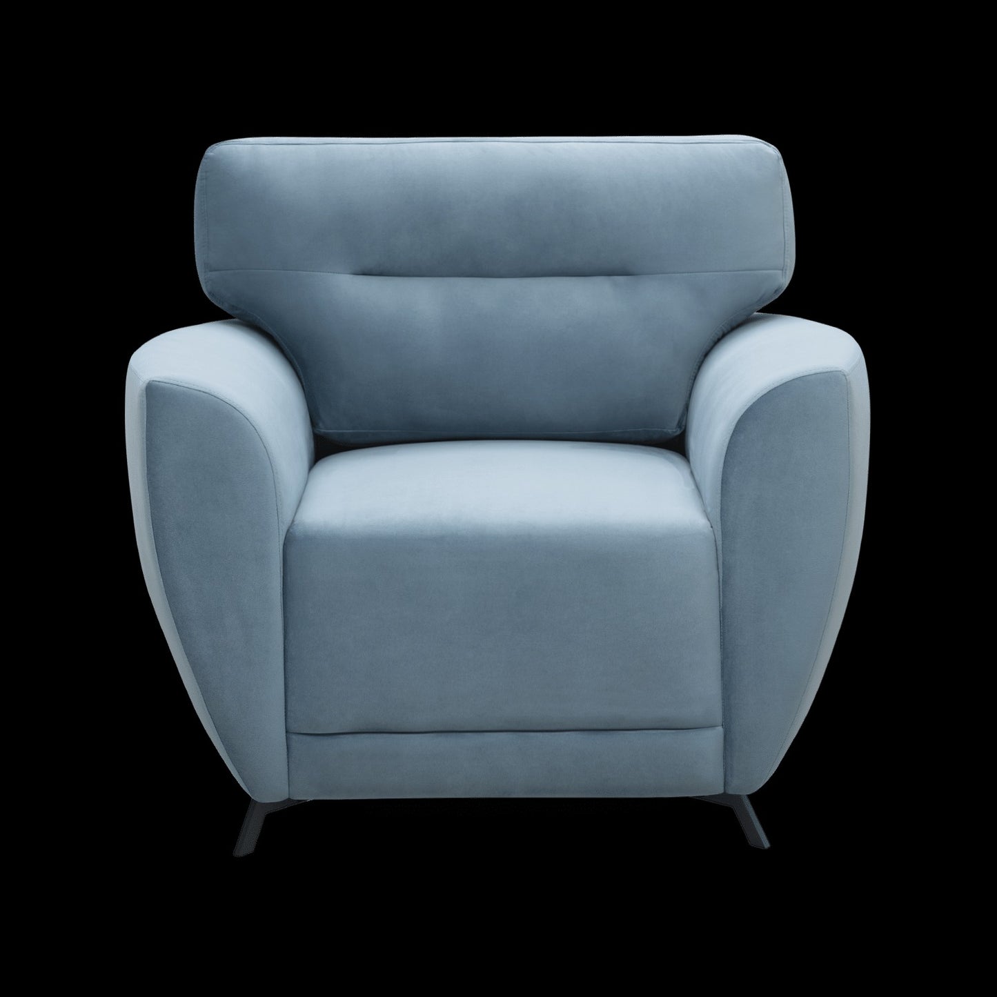 Velvet 1 Seater Sofa – Mineral Blue