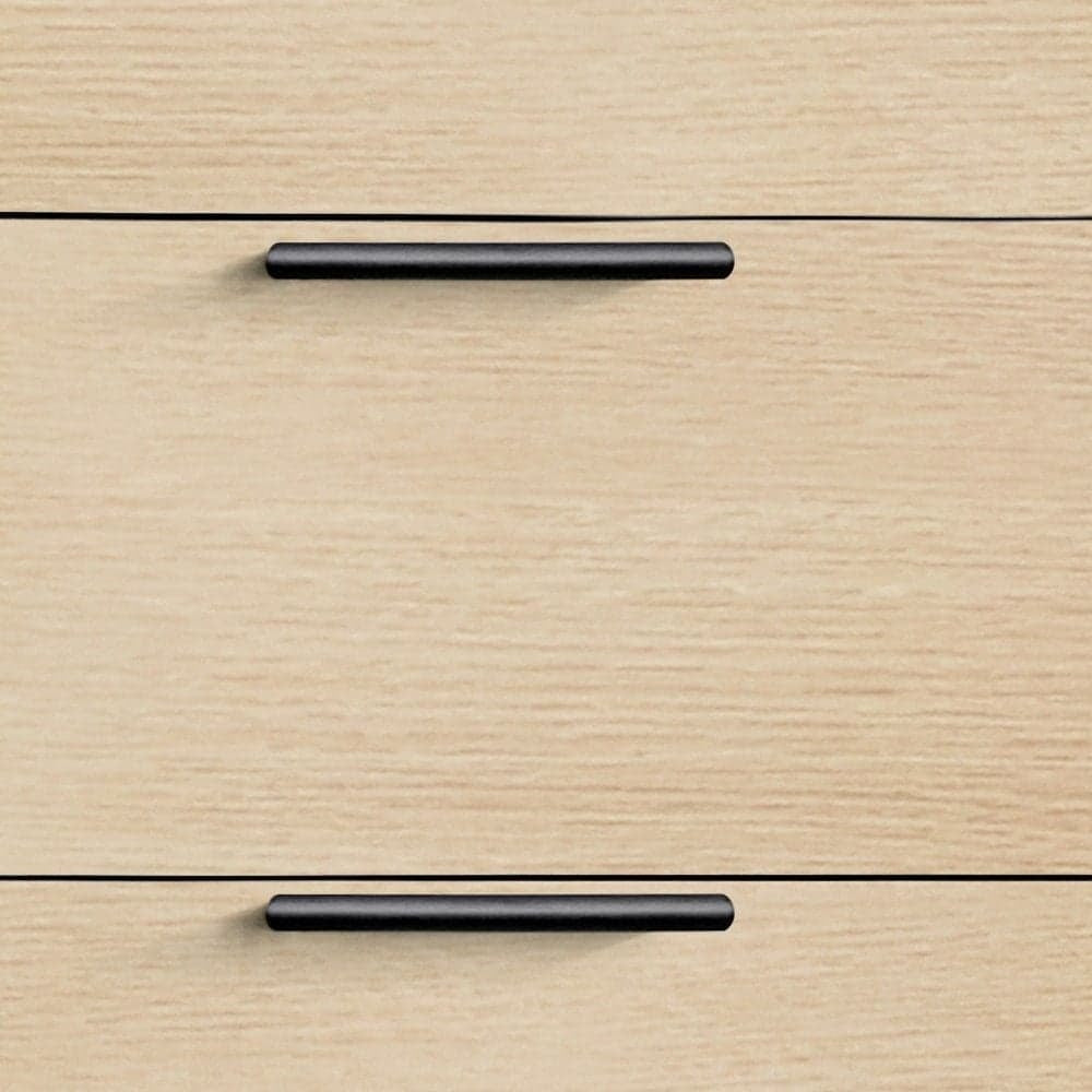 White & Oak 4‑Drawer Wide Chest