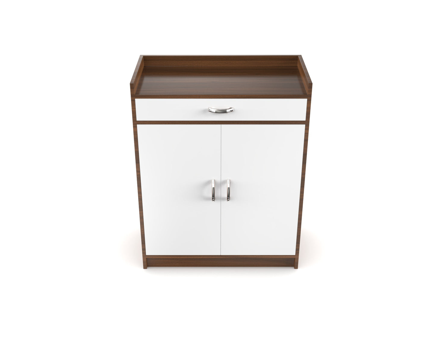 UrbanSpace Premium Shoe Rack with Drawer (Walnut & White Finish)