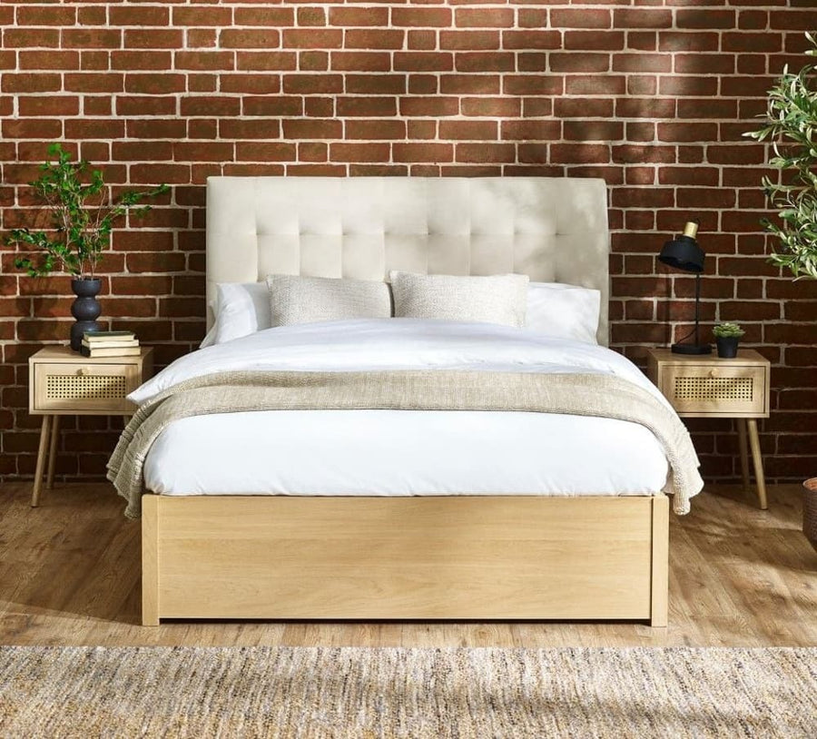 Oak Haven Upholstered Ottoman Storage Bed