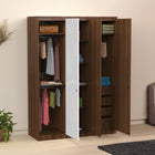 OmkarWood 3 Door Wardrobe with Hanging Space & Shelves