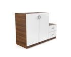 Dual Section Shoe Cabinet with Storage Drawers