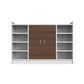 Grandeur Multi-Shelf Shoe Cabinet with Dual Doors & Open Shelves