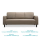 Sand Beige Leatherette 3-Seater Sofa – Modern Comfort & Elegant Design