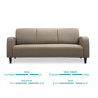 Sand Beige Leatherette 3-Seater Sofa – Modern Comfort & Elegant Design