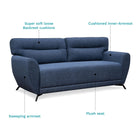 Navy Blue Fabric 3-Seater Sofa – Modern Design with Plush Comfort