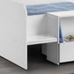 White Wooden Kids Low Sleeper Cabin Storage Bed - 3ft Single: