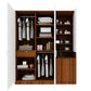 Large Wardrobe cum Dresser | Walnut and Frosty White Without Mirror