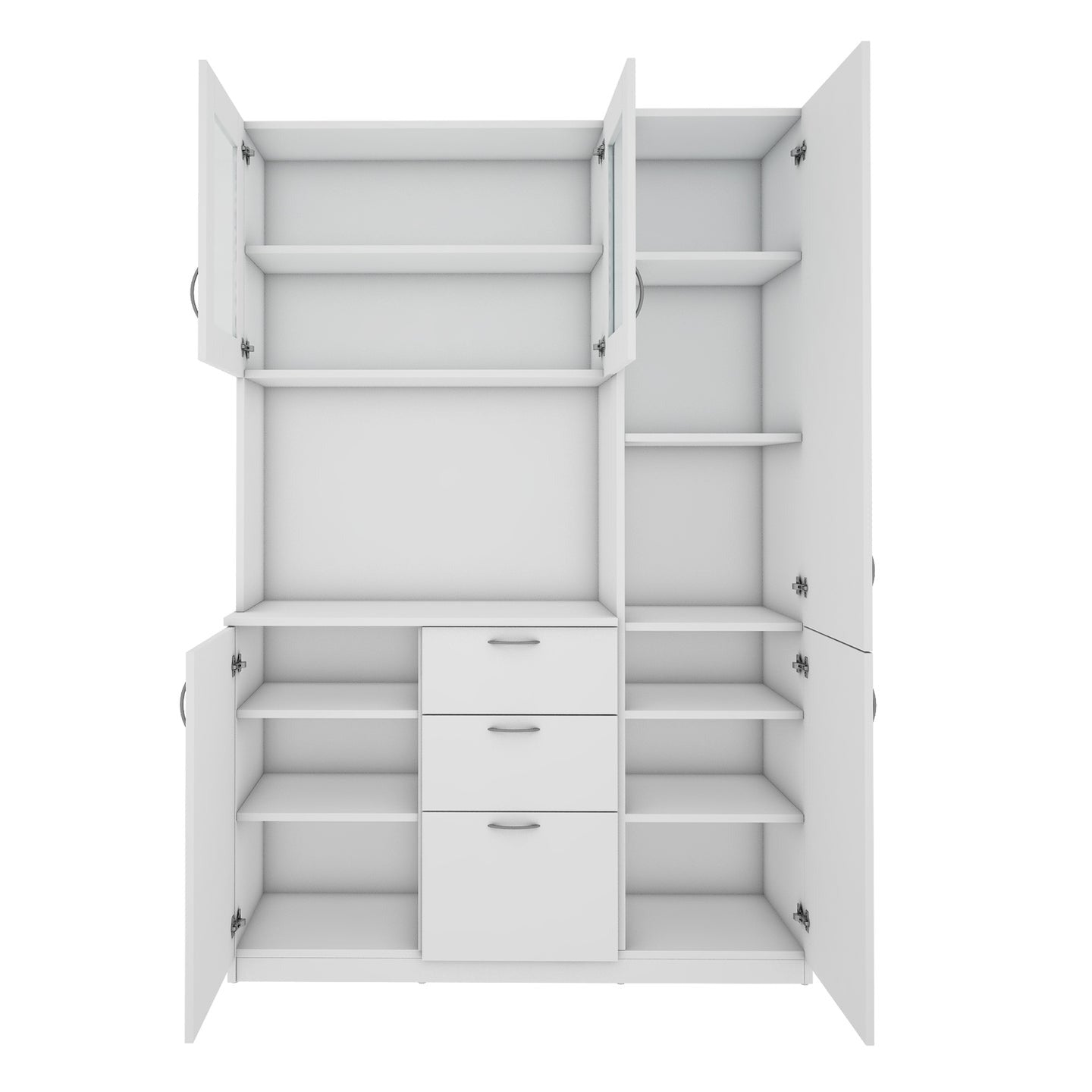 Wide Kitchen Crockery & Microwave Storage Unit