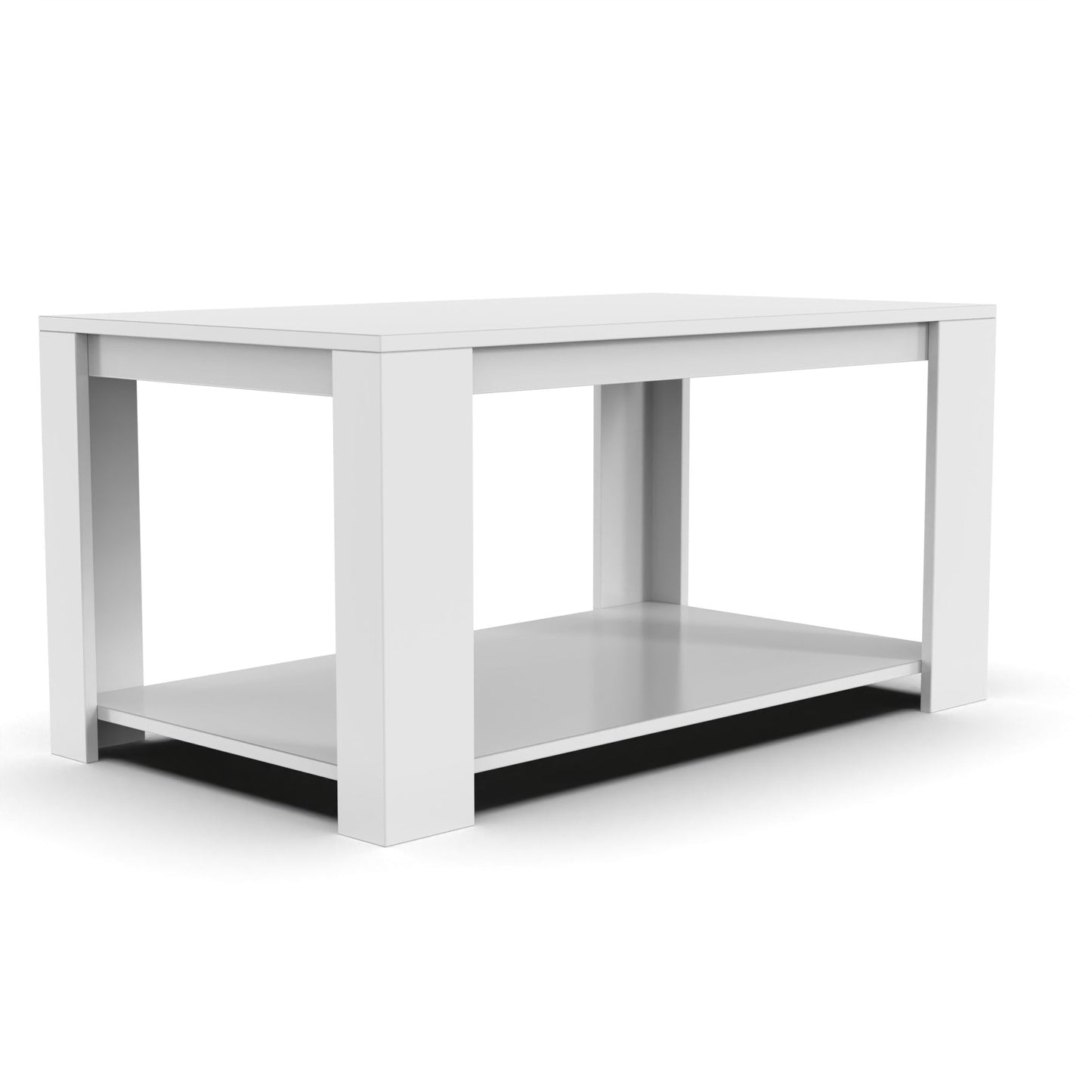 Modern Two-Tone Coffee Table with Storage Shelf